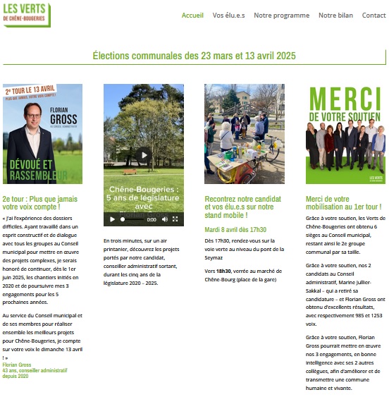 Vos élus verts - l'équipe sortante de la législature 2020–2025